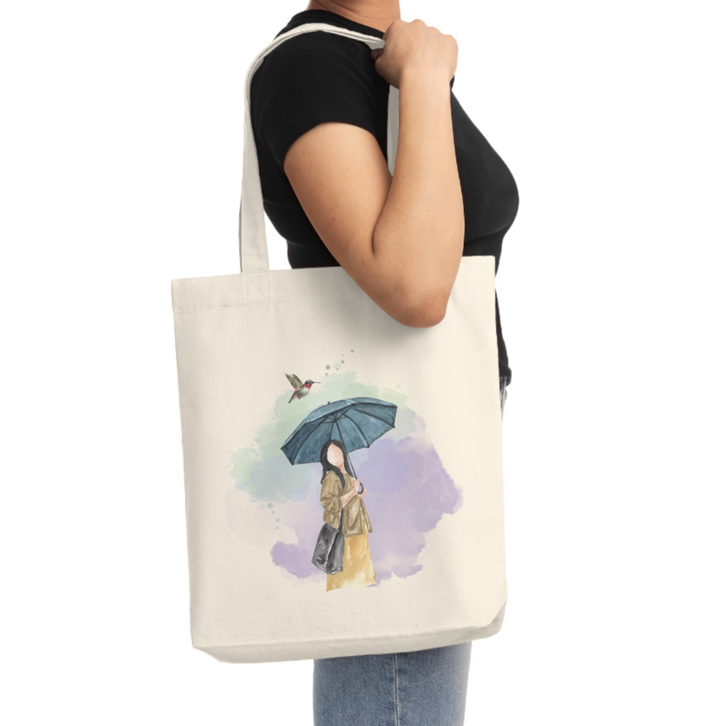 Umbrella Lady - Printed Tote Bag