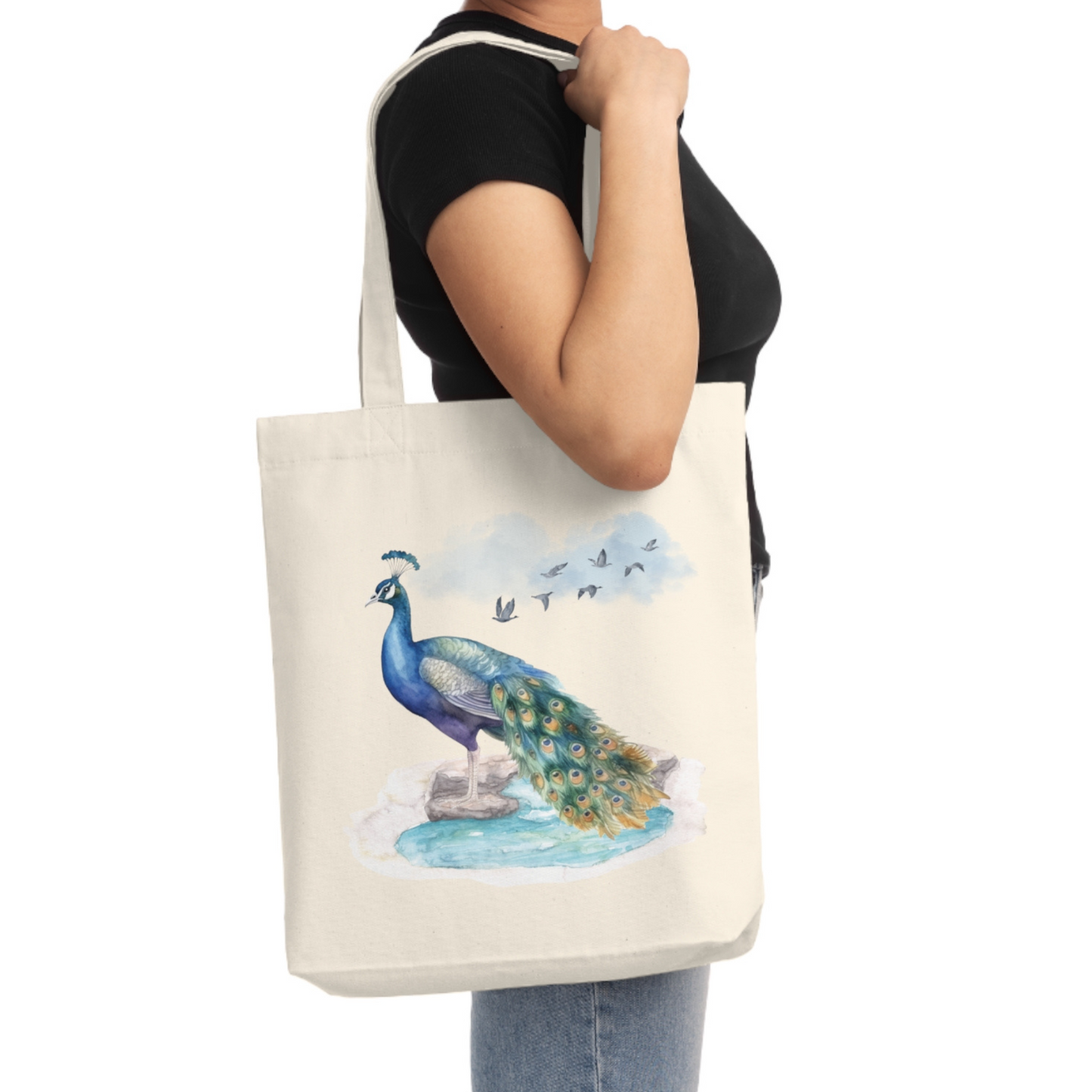 PeacockGaze - Printed Tote Bag