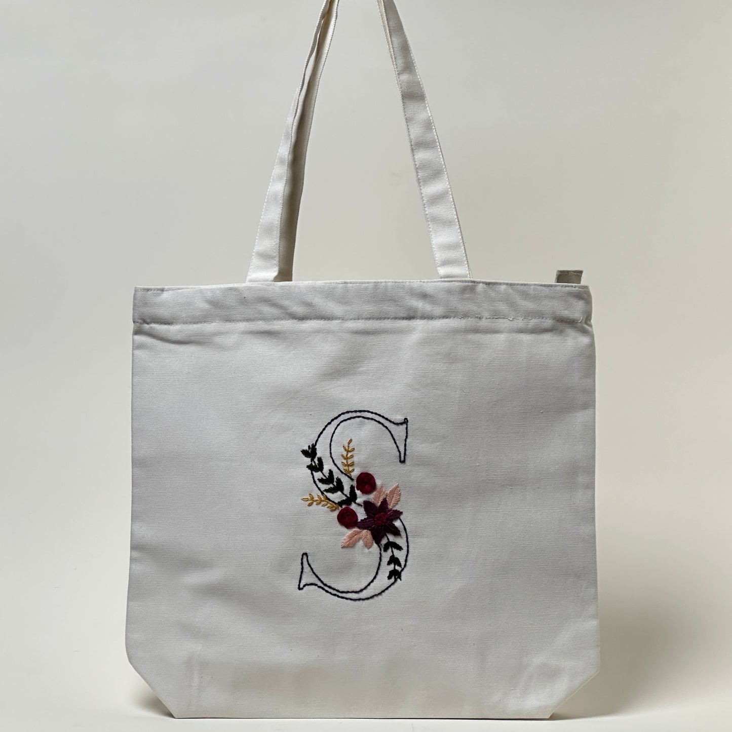 Regal Initial – S | Embroidered Tote Bag