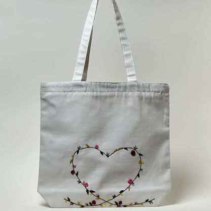 Hridaya - The Entangled Heart | Embroidered Tote Bag