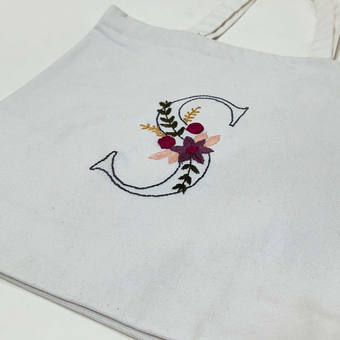 Regal Initial – S | Embroidered Tote Bag