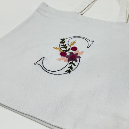 Regal Initial – S | Embroidered Tote Bag