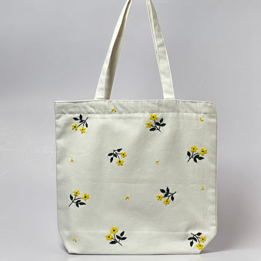 Reeva - Simply pure | Embroidered Tote Bag