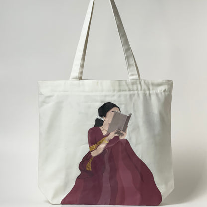 Raagini - Chai Kitaab Safar | Hand Painted Tote Bag