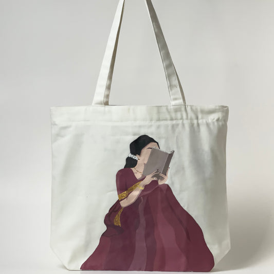 Raagini - Chai Kitaab Safar | Hand Painted Tote Bag